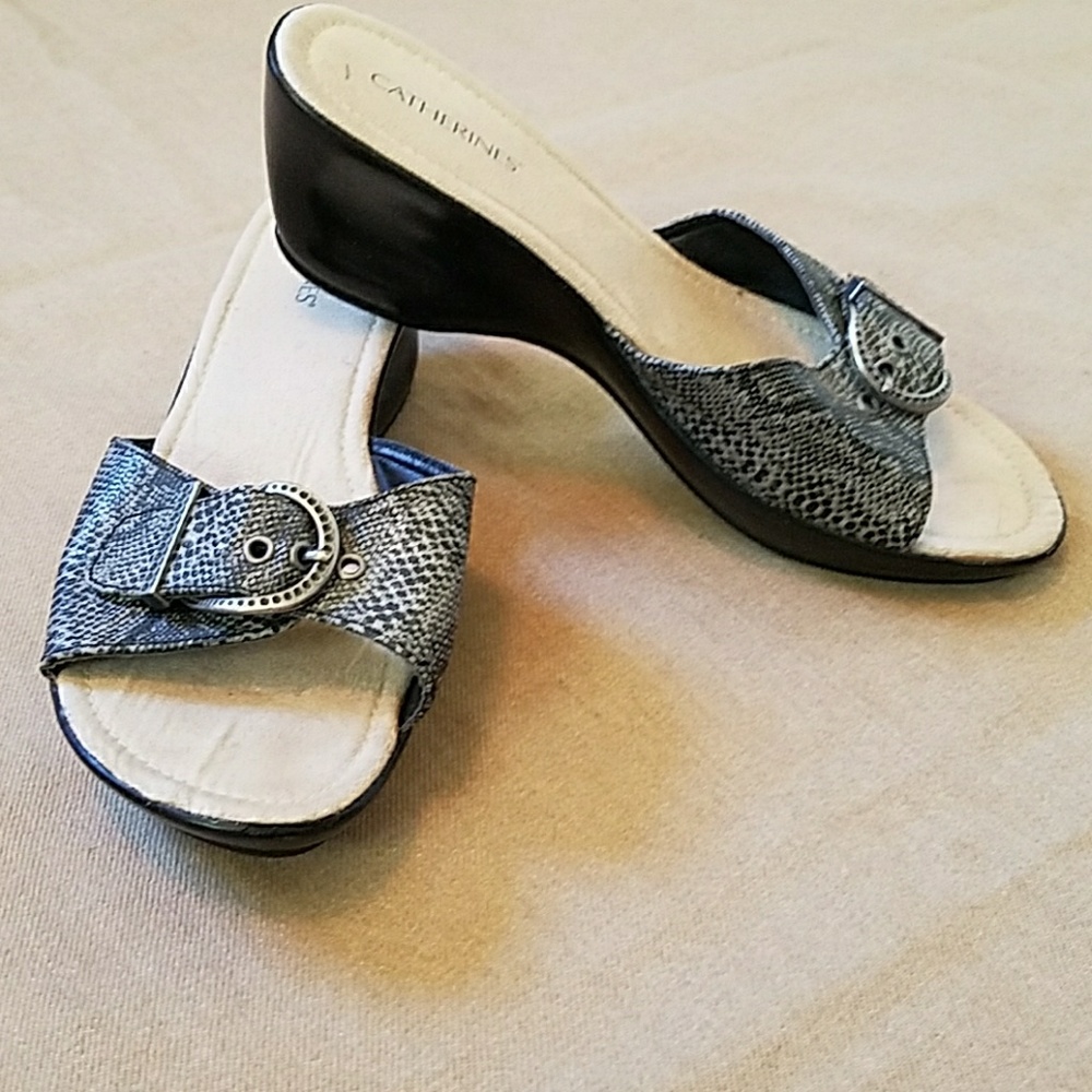 Catherine's snakeskin print wedge sandals 10W